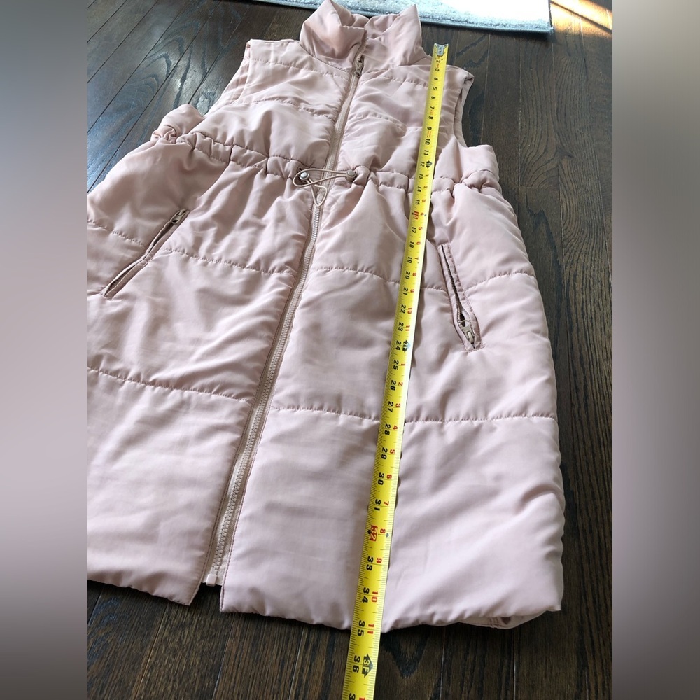 Motherhood Womens M Sleeveless Long Pregnancy Puffer Vest w/Pockets - Light Pink - Picture 13 of 13